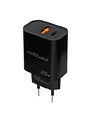 Nanocable Cargador USB-C/PD+USB-A/QC 20W Negro - Miniatura 1