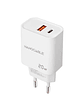 Nanocable Cargador USB-C/PD+USB-A/QC 20W Blanco - Miniatura 2