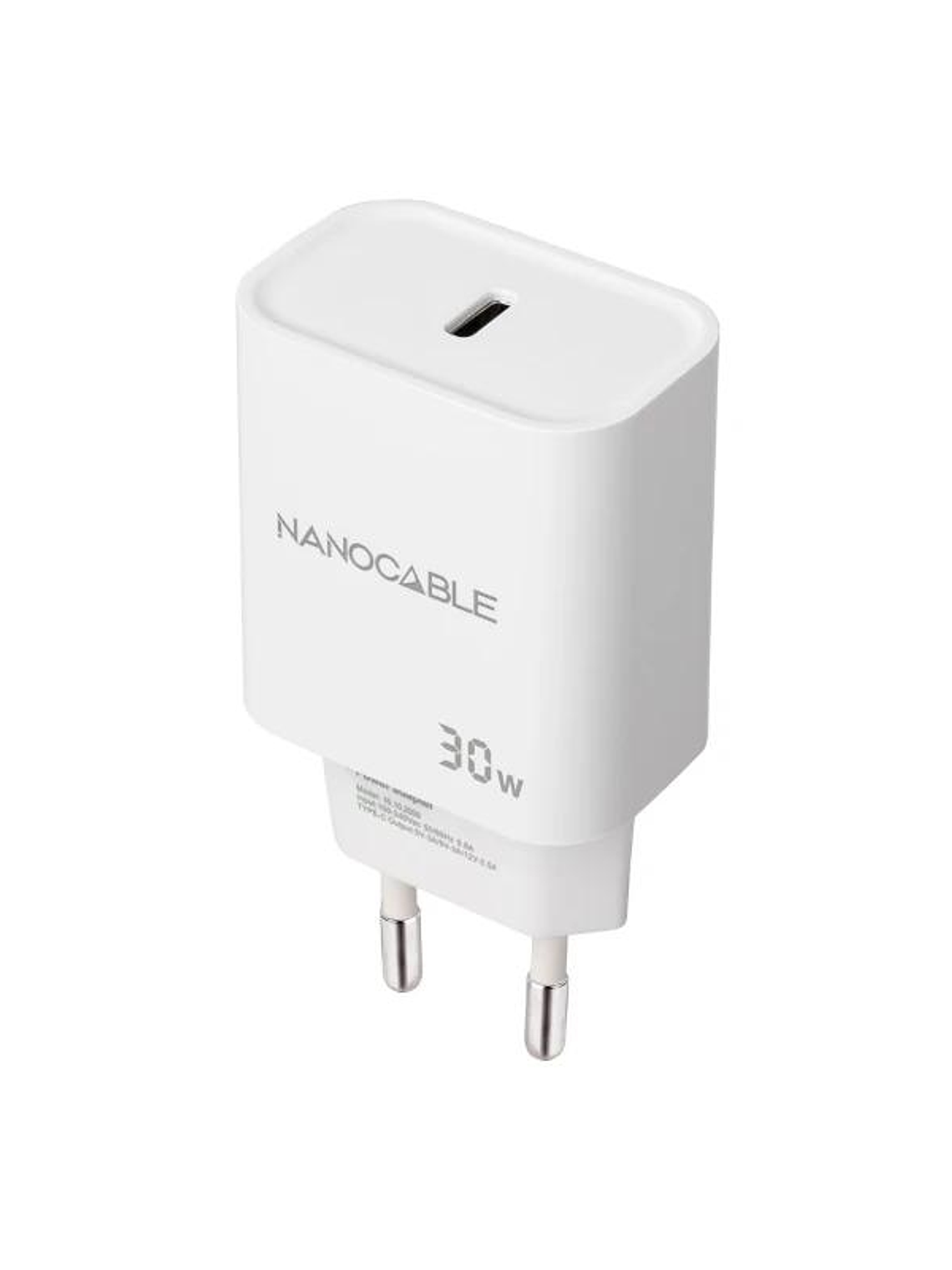 Nanocable Cargador pared USB-C PD 30W Blanco 1