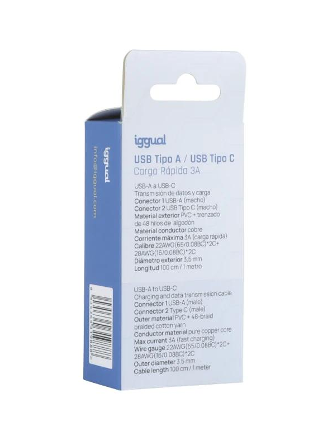 iggual Cable USB-A a tipo C 3A 100 cm trenzado 4