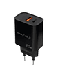 Nanocable Cargador USB-C/PD+USB-A/QC 20W Negro - Miniatura 2