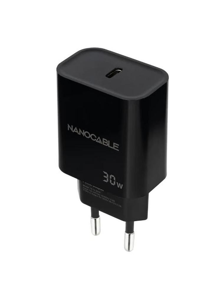 Nanocable Cargador pared USB-C PD 30W Negro 1