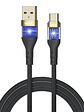 iggual Cable USB-A a tipo C 3A 100 cm trenzado LED - Miniatura 1