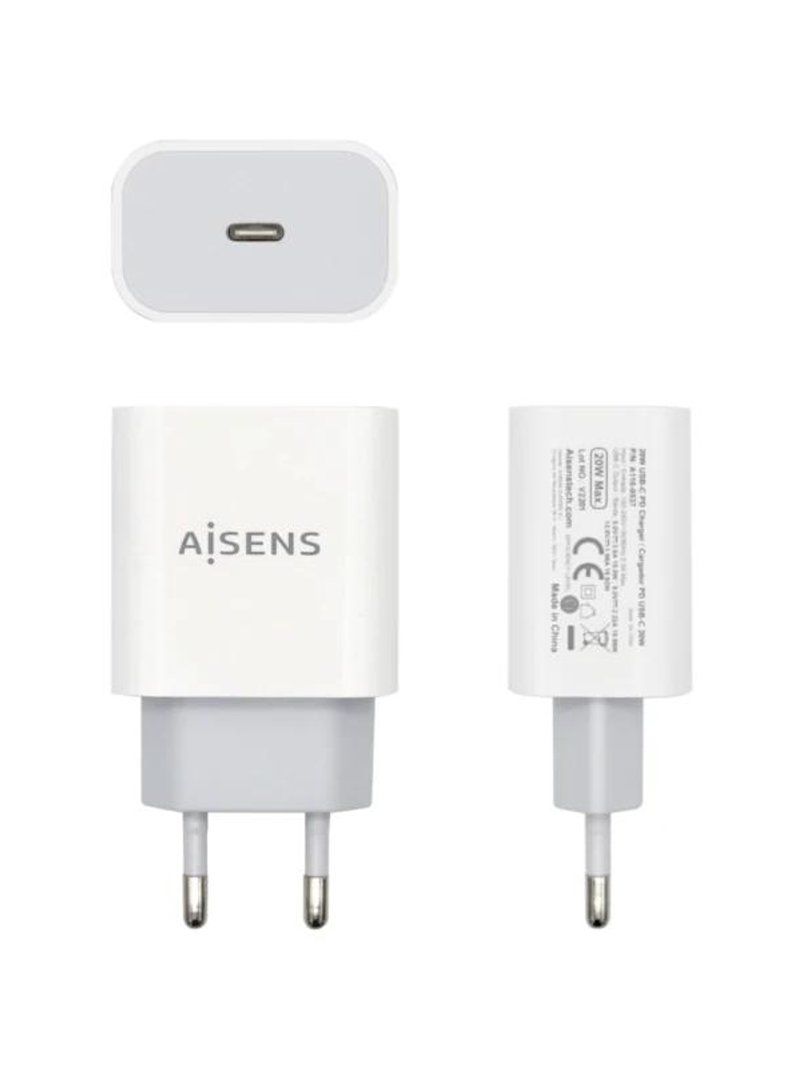 Aisens Cargador 20W USB-C PD3.0 1xUSB-C Blanco 1