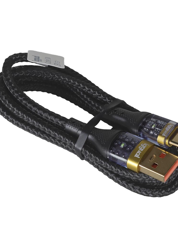 iggual Cable USB-A a tipo C 3A 100 cm trenzado LED 3