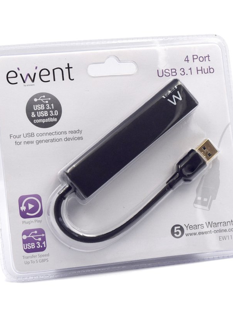 EWENT EW1136  Hub 4 Puertos USB 3.0 3