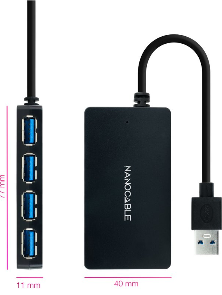 Nanocable Hub USB 3.0 con 4 Puertos de USB 3.0 2