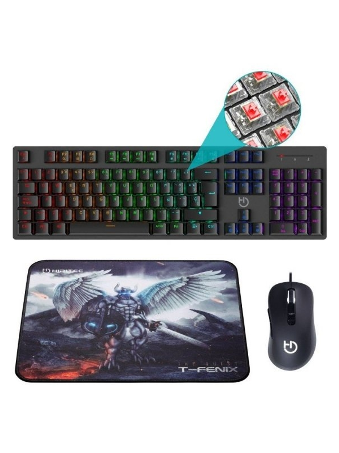 Hiditec Combo Gaming GK400 Tecl+Rat+Alfombrilla 1