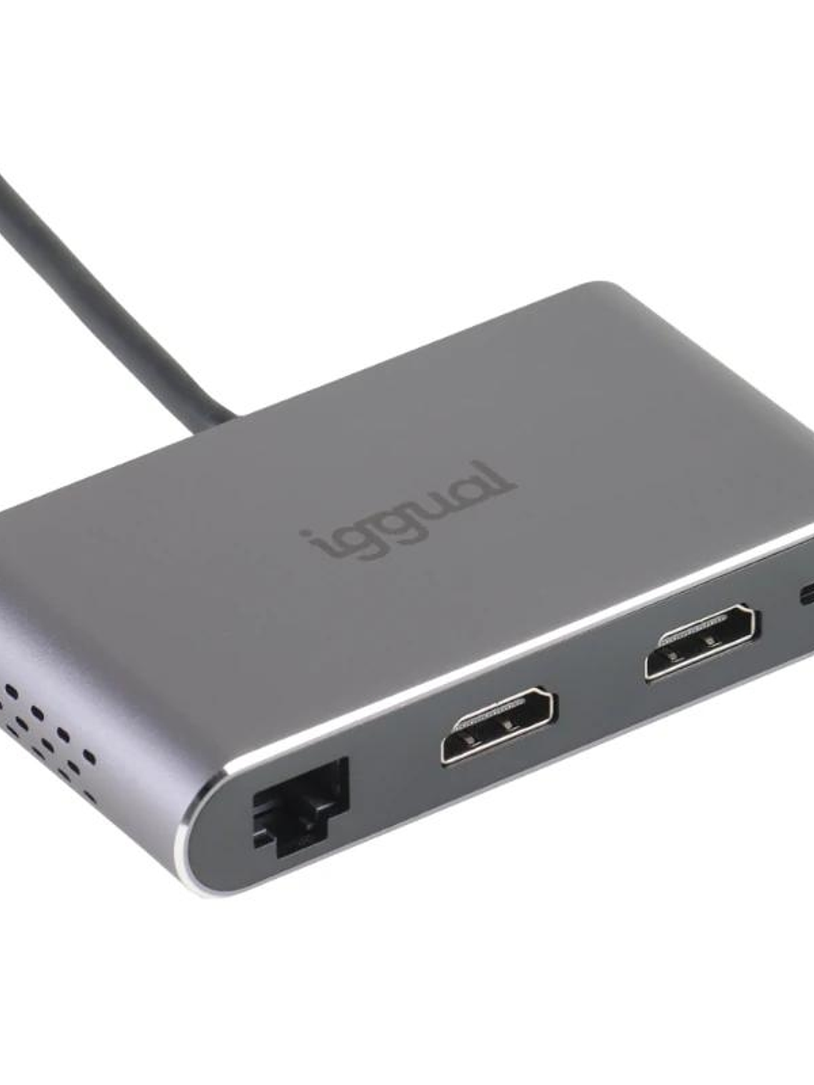 iggual Hub C 8 en 1 2xHDMI 2xUSB 2xSD RJ45 PD100W 1