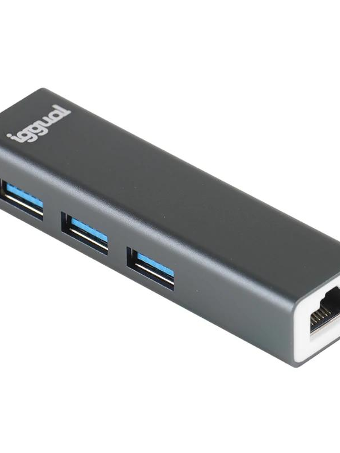 iggual Hub USB-A 3 puertos USB 3.0 + RJ45 Gigabit 3
