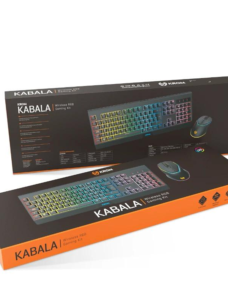 KROM KABALA  | Kit Teclado y Ratón Wireless RGB SP 4