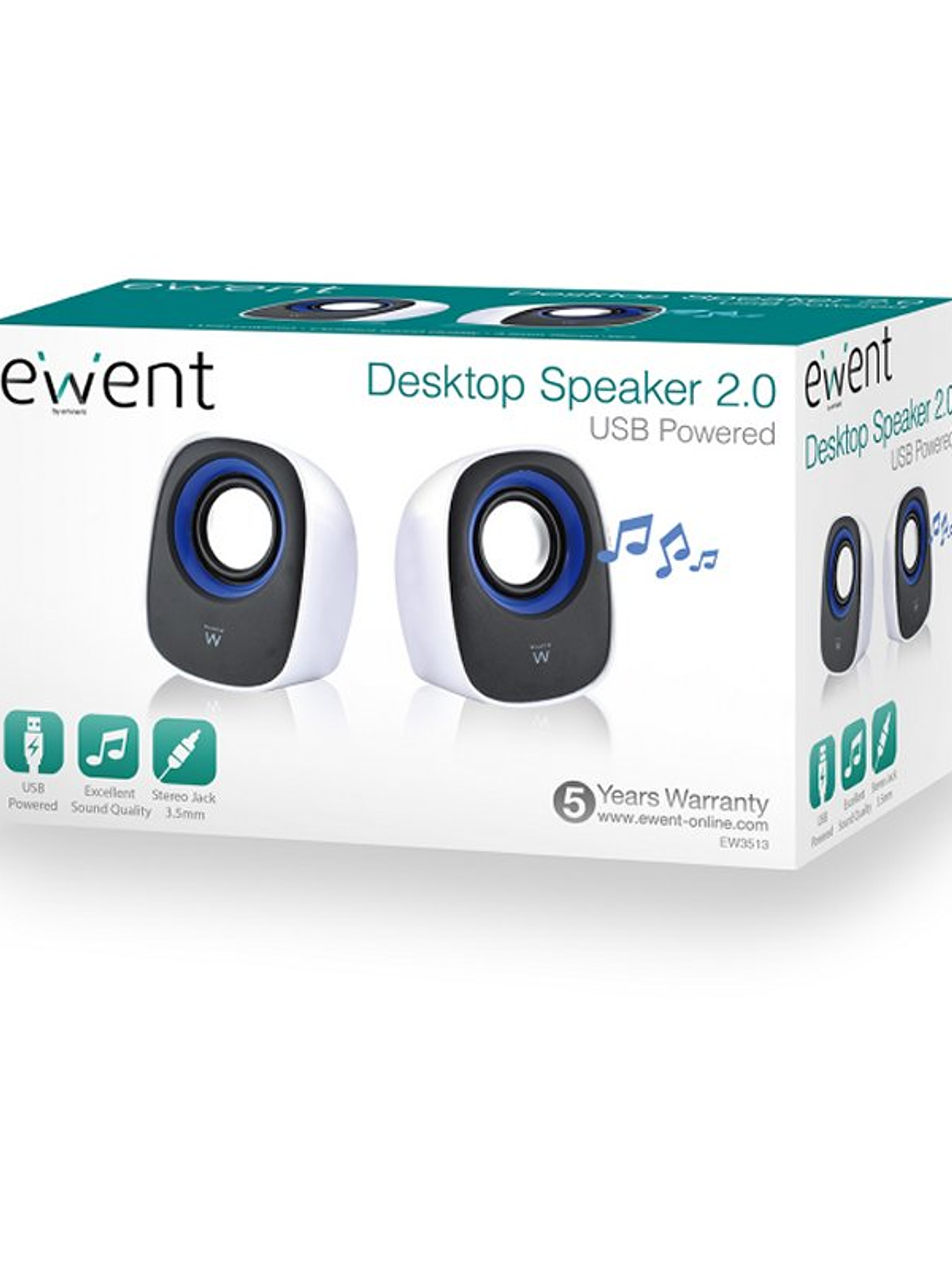 EWENT Altavoces escritorio 2.0 usb 3