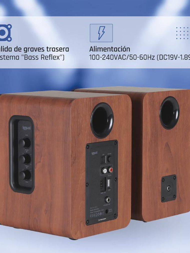 iggual Altavoces 2.0 50W Bluetooth 5.3 Home Studio 4