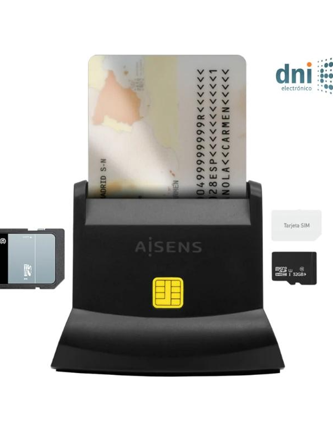 Aisens Lector DNI SIM SD MSD MMC RS-MMC MMC MUSBC 3