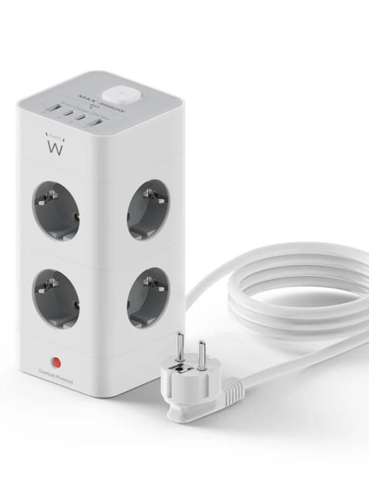 Ewent EW3864 Regleta 8 Tomas SHUCKO +2USB-A+2USB-C 2