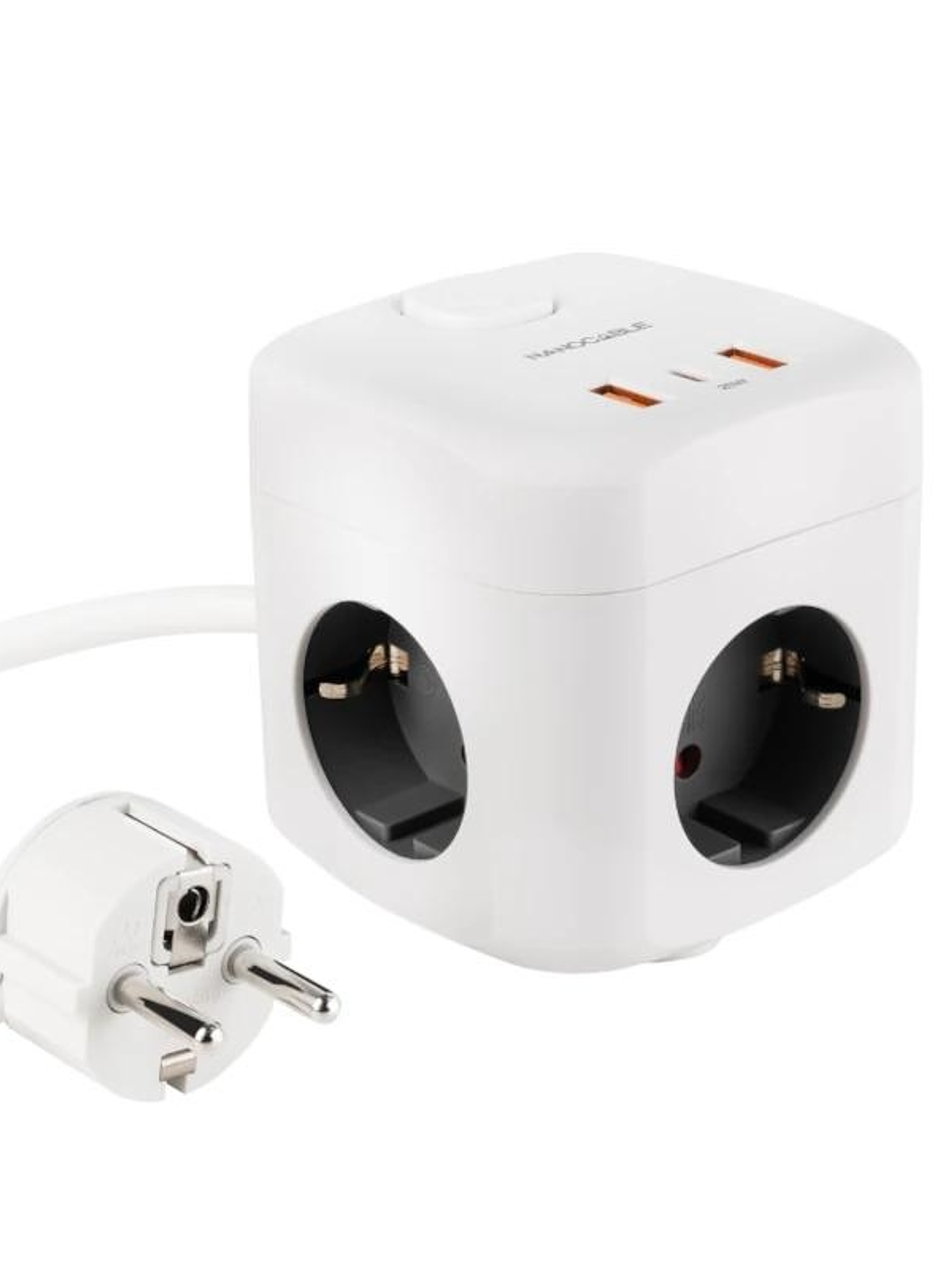 Nanocable Base de enchufe con 3 USB c/ interruptor 1