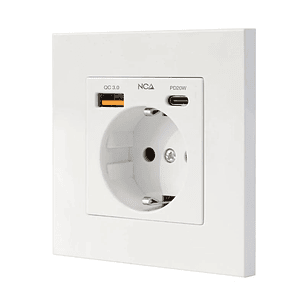 Nanocable Base Pared toma SCHUKO 2USB-C PD20W