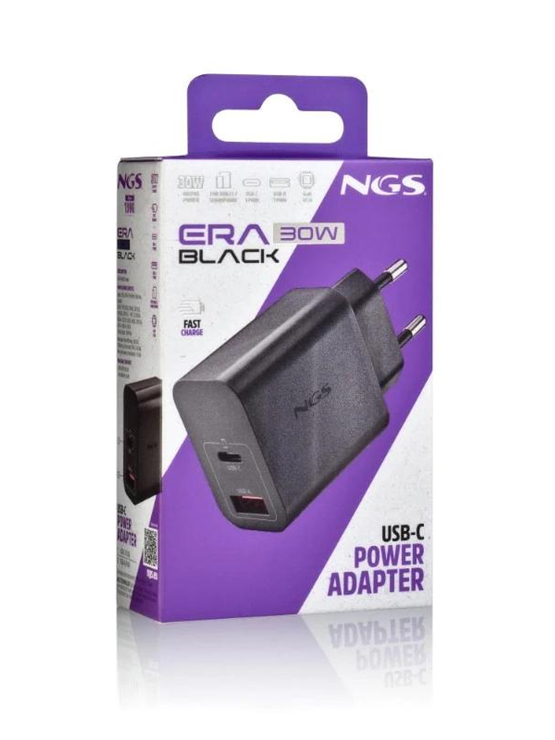NGS CARGADOR GAN ULTRARAPIDO 30W USB-C+ USB-A 4