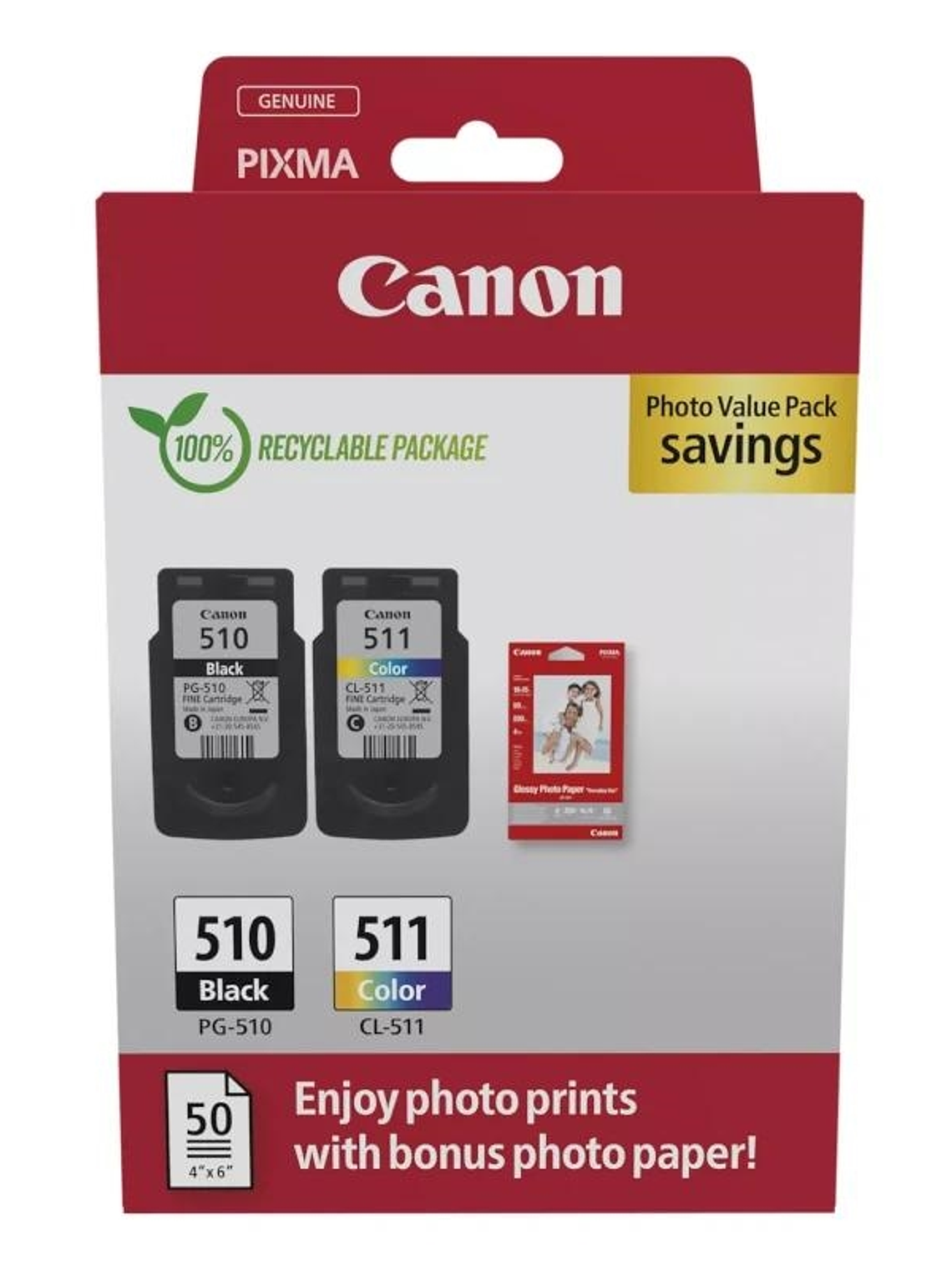 Canon Cartucho MultiPack PG-510/CL511+papel 1