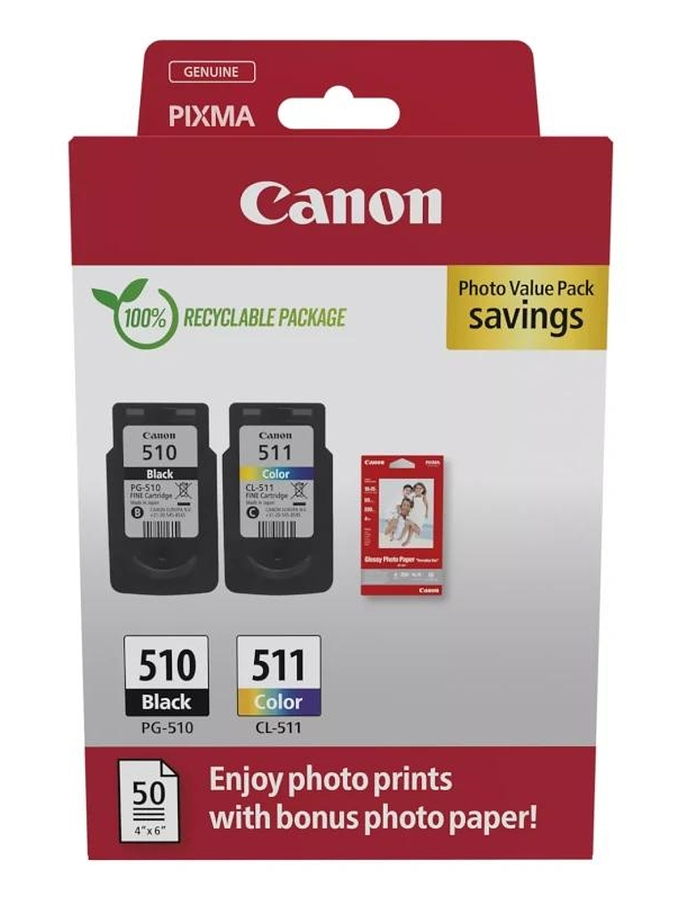Canon Cartucho MultiPack PG-510/CL511+papel 1