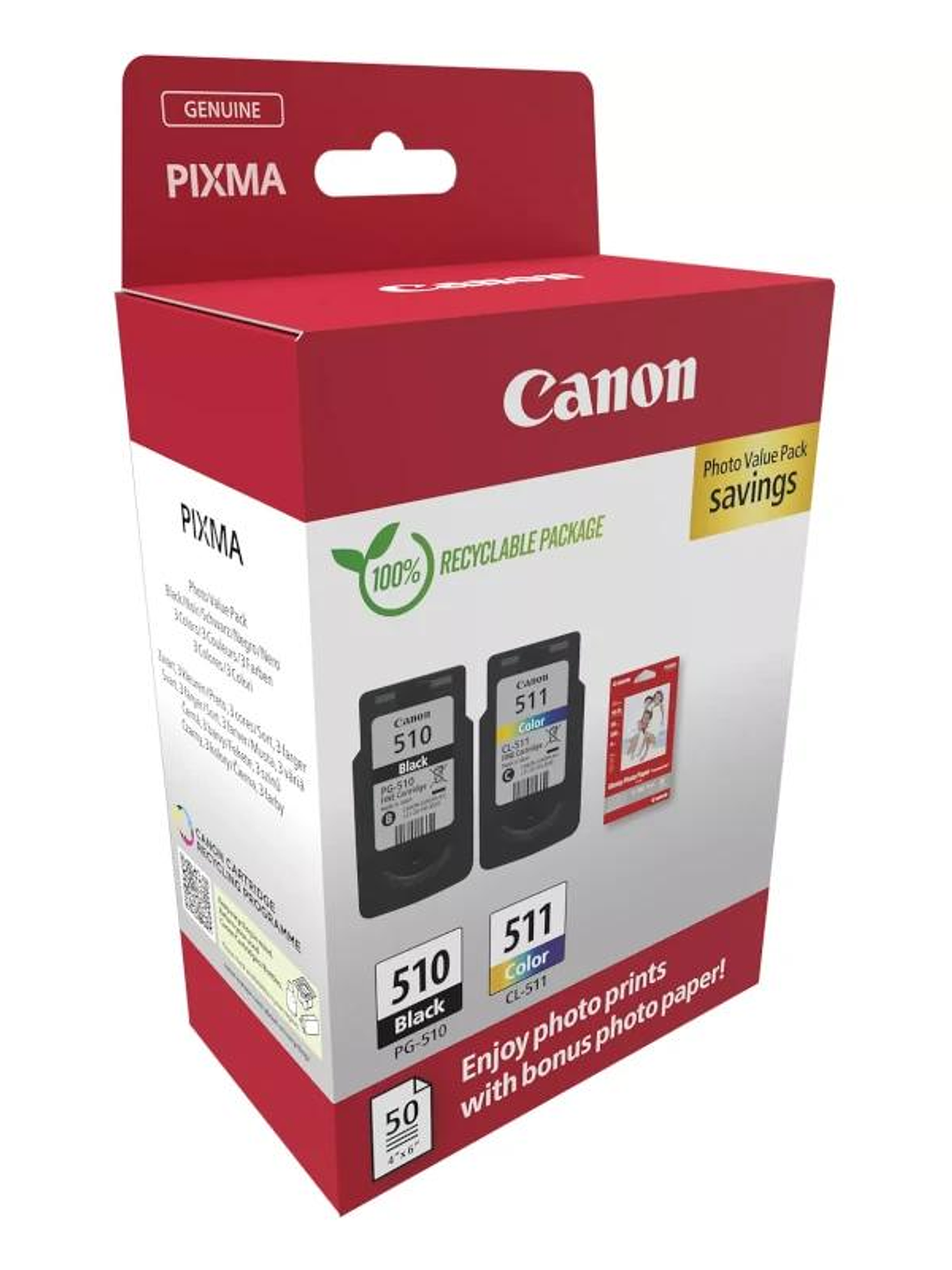Canon Cartucho MultiPack PG-510/CL511+papel 2