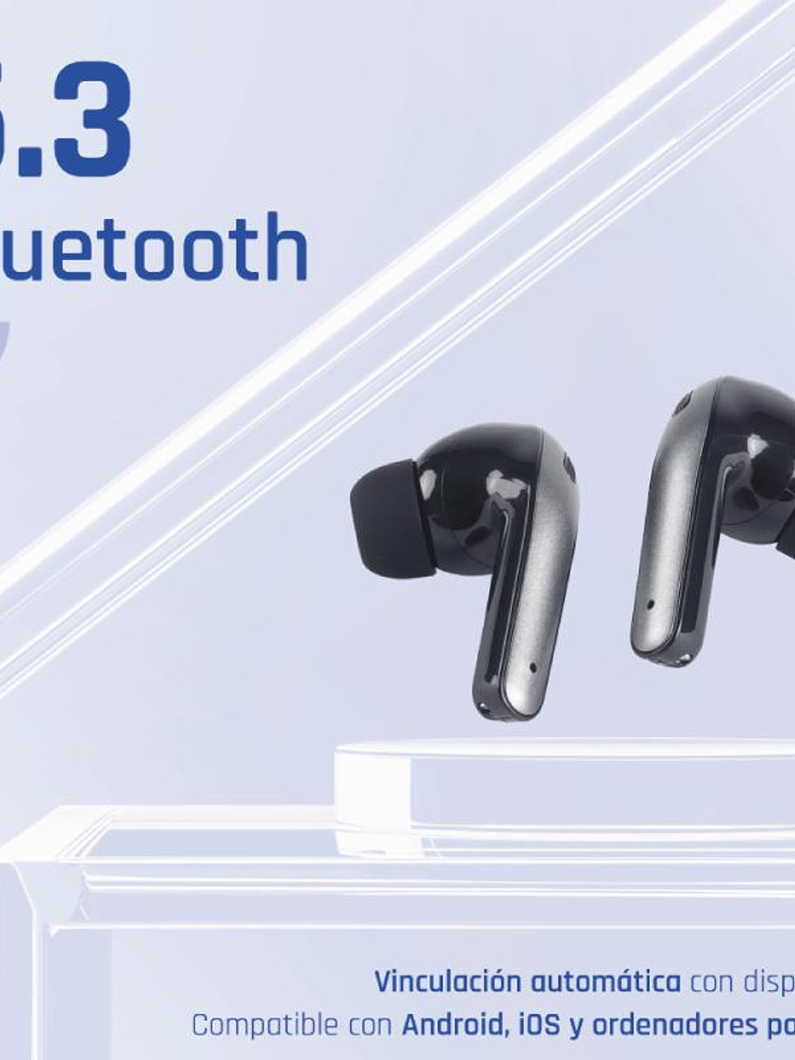 iggual Auriculares inalámbricos TWS Bluetooth negr 2