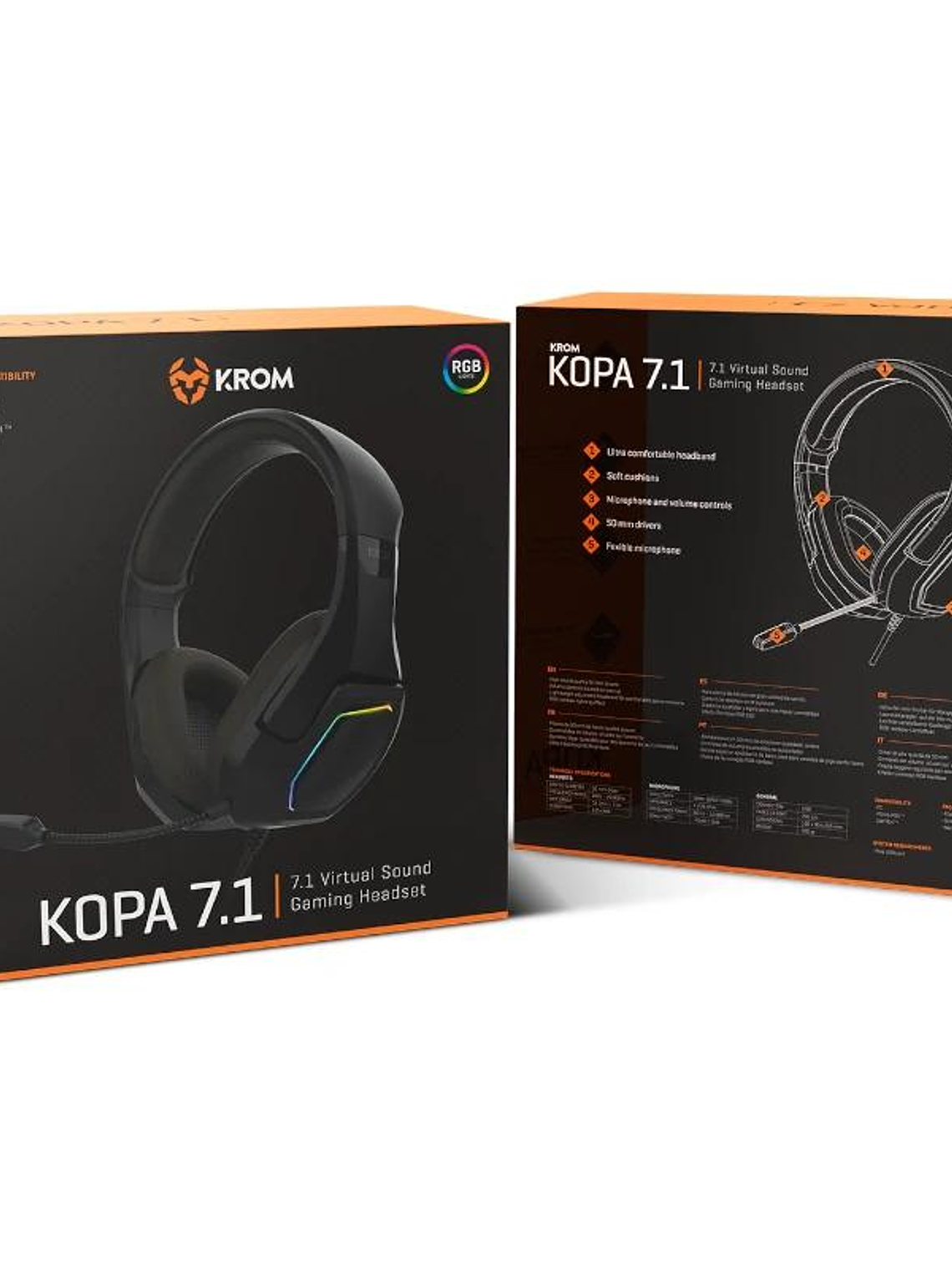KROM KOPA AURICULARES GAMING 7.1 VIRTUAL NEGRO 4