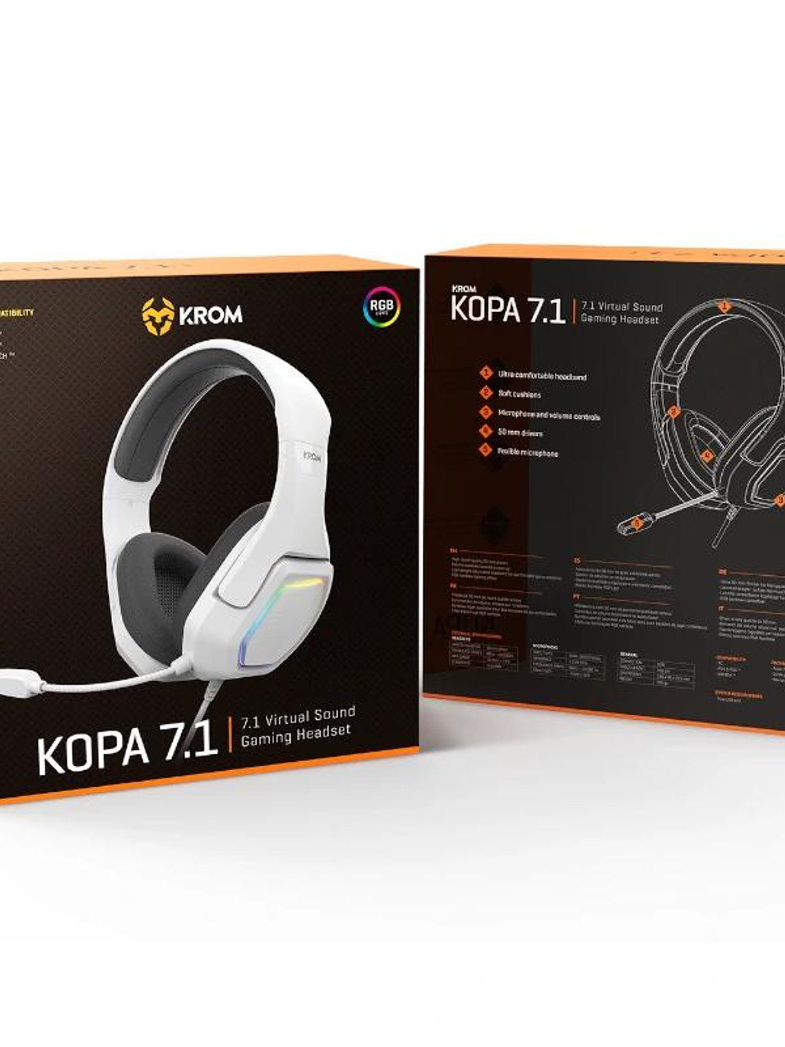 KROM KOPA AURICULARES GAMING 7.1 VIRTUAL BLANC 4
