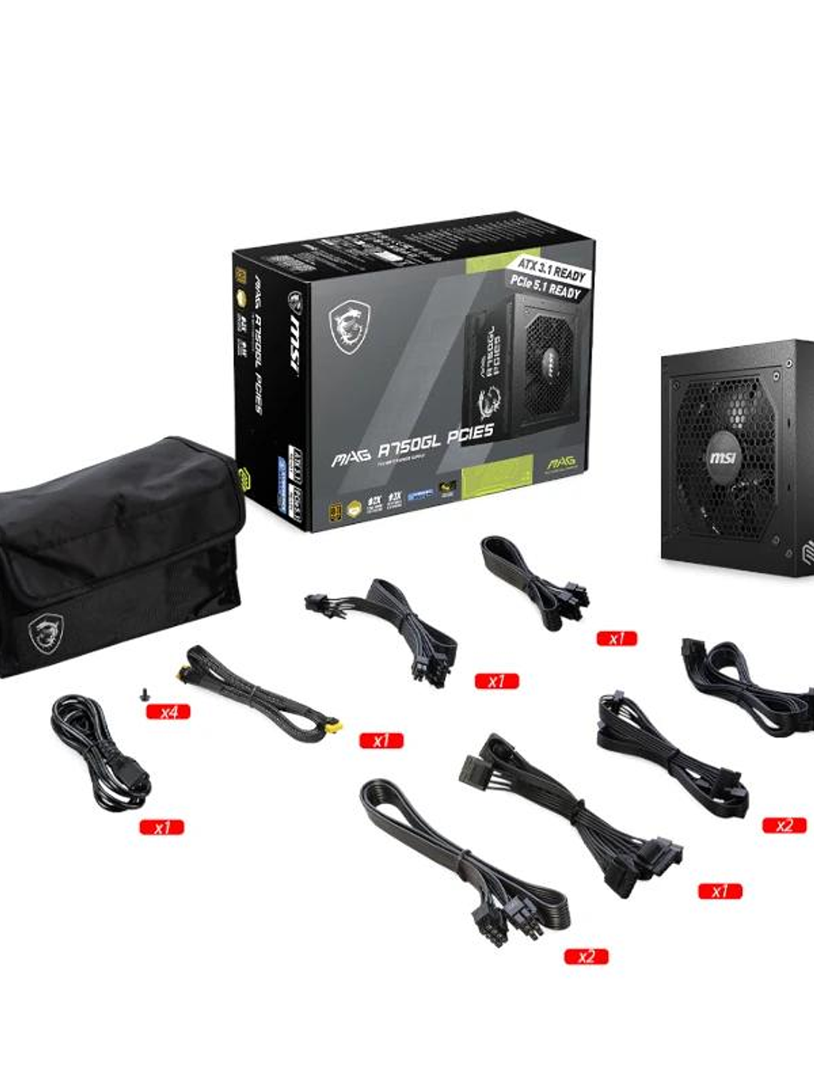 MSI Fuente Alimentación MAG A750GL PCIE5 II 750ATX 4