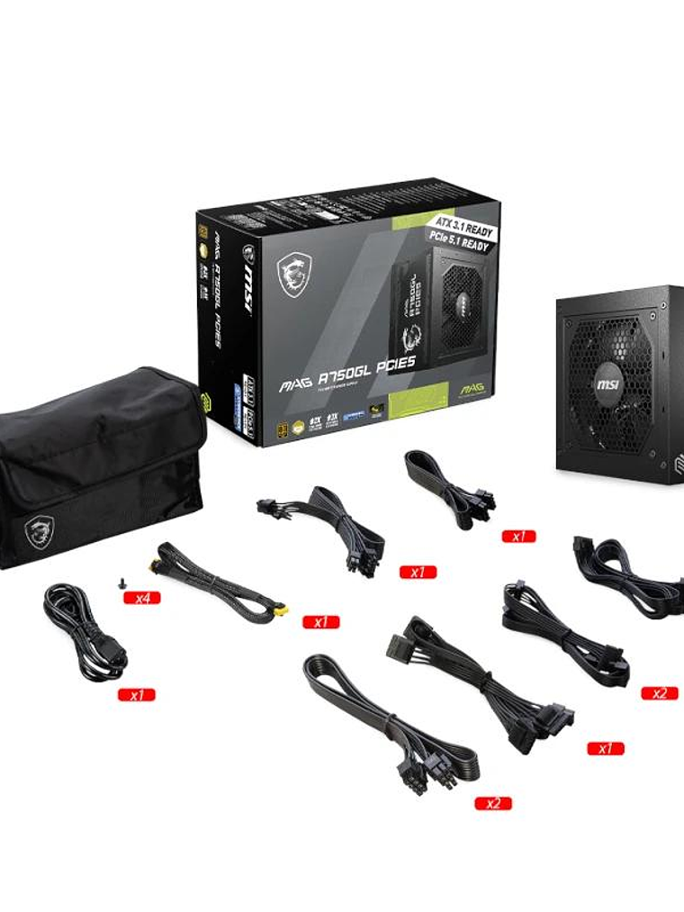 MSI Fuente Alimentación MAG A750GL PCIE5 II 750ATX 4