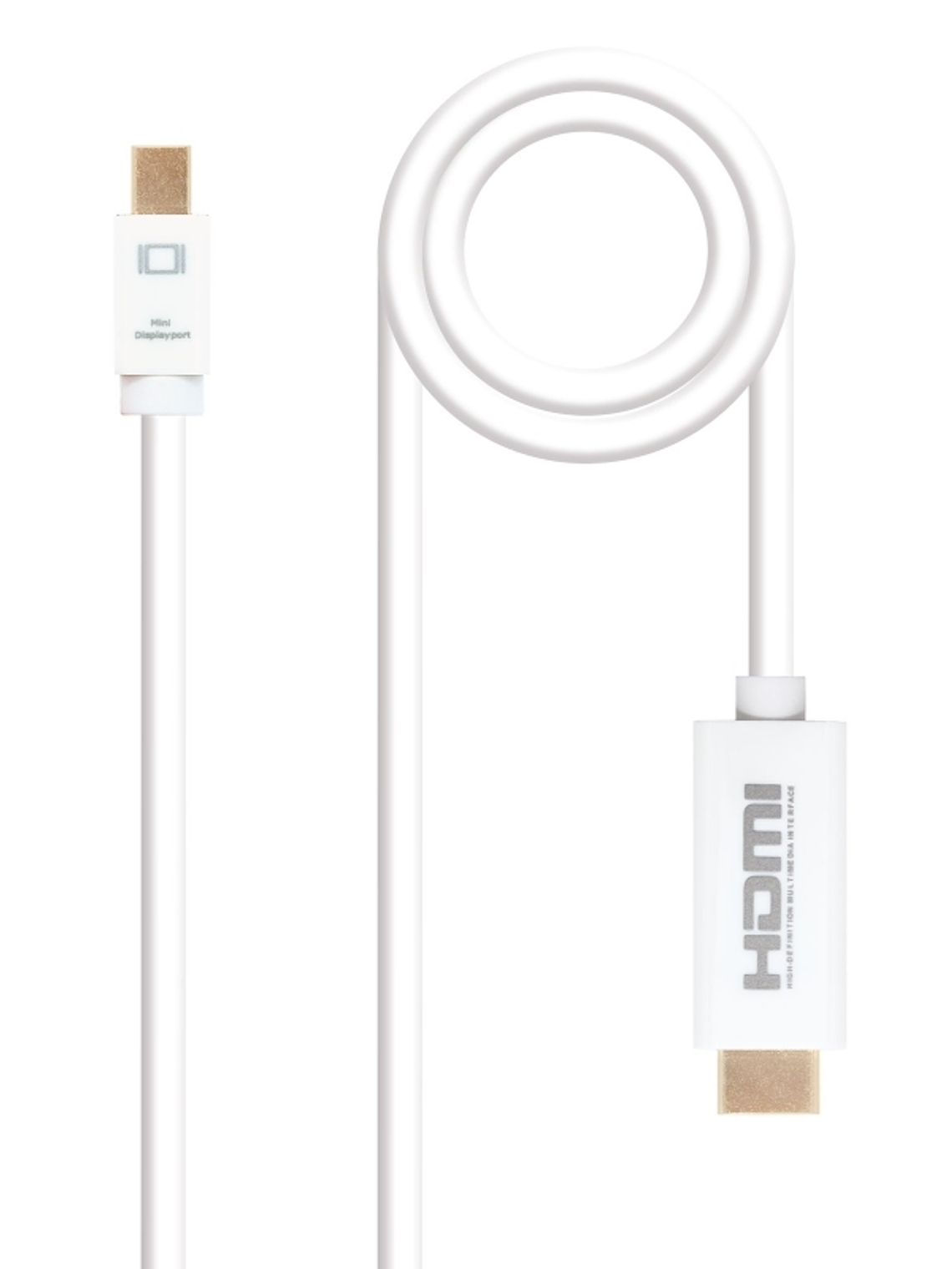 Nanocable Cable Conversor Mini DP/ HDMI 2 M Blanco 1