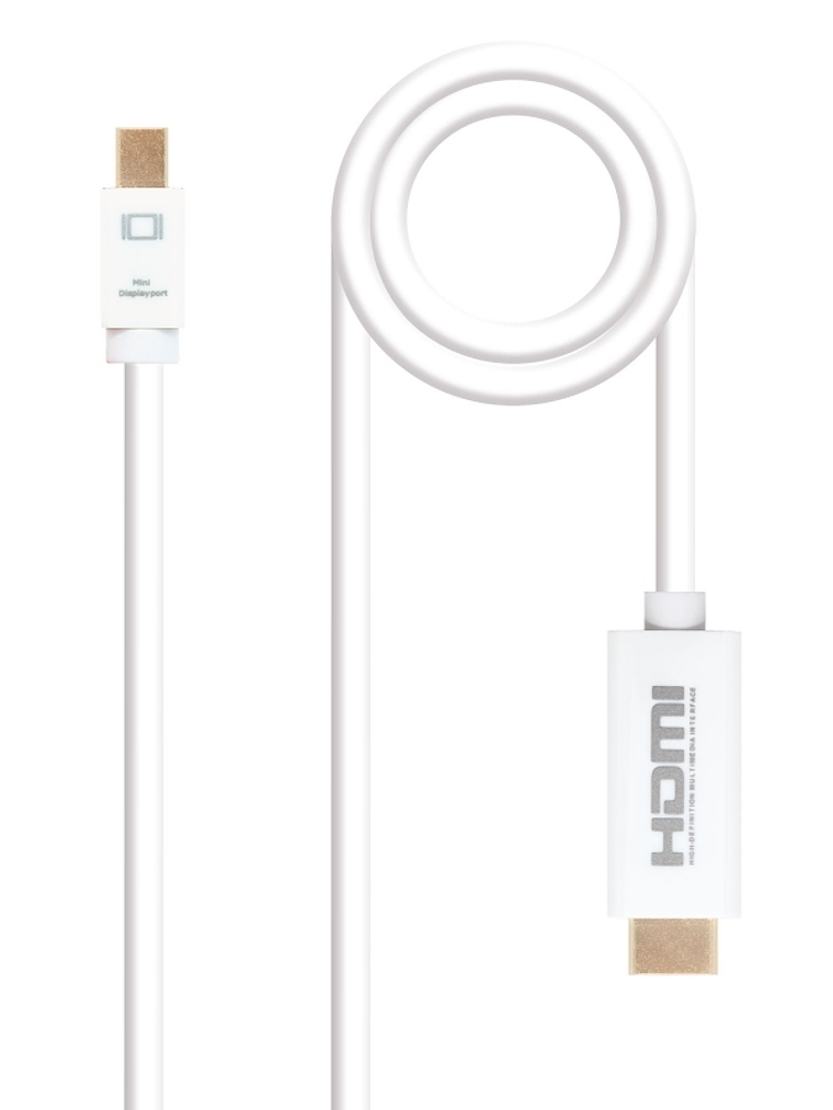 Nanocable Cable Conversor Mini DP/ HDMI 2 M Blanco 1