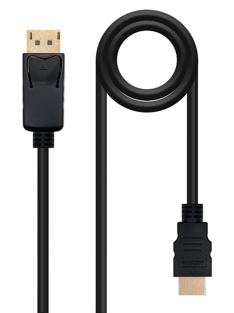 Nanocable Cable Conversor DP a HDMI 2 M Negro 3