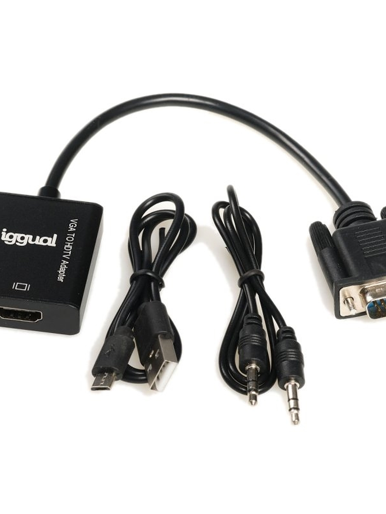 iggual Adaptador VGA a HDMI + audio + microUSB 1