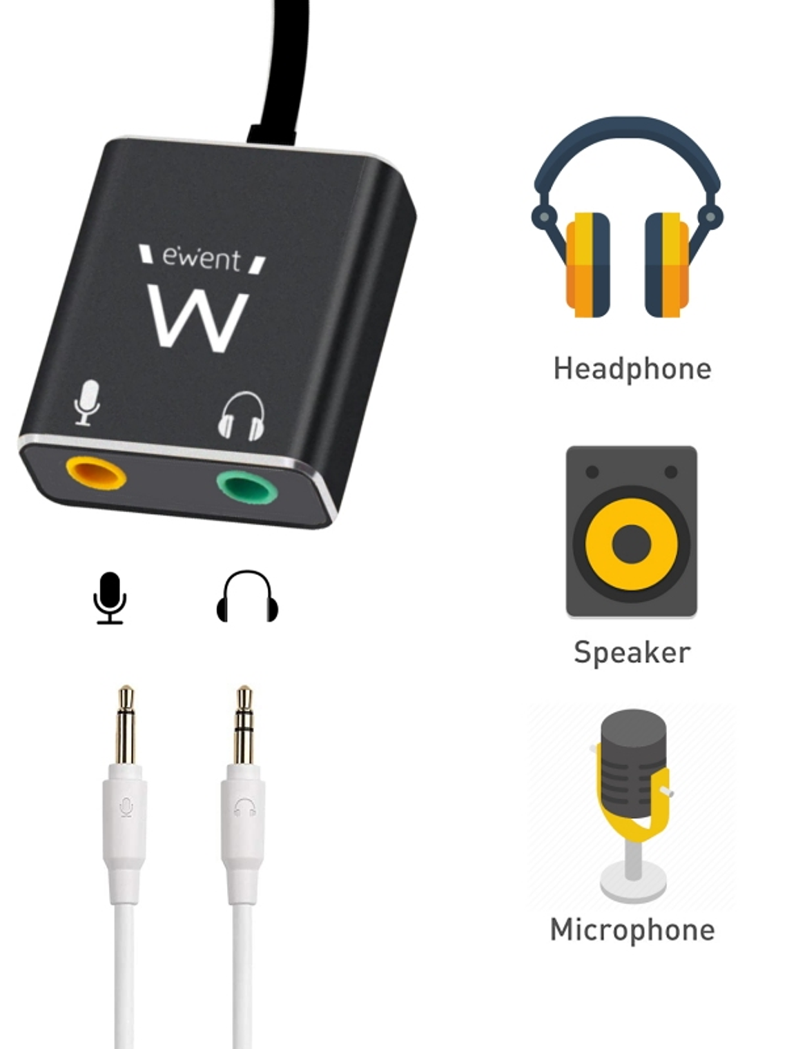 Ewent Cable adaptador de audio USB tipo C/ Jack 3