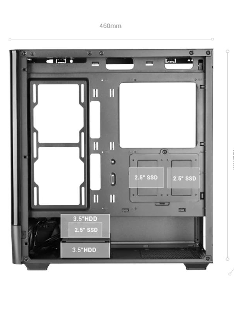 MARS GAMING Caja ATX Pantalla IPS 7,2