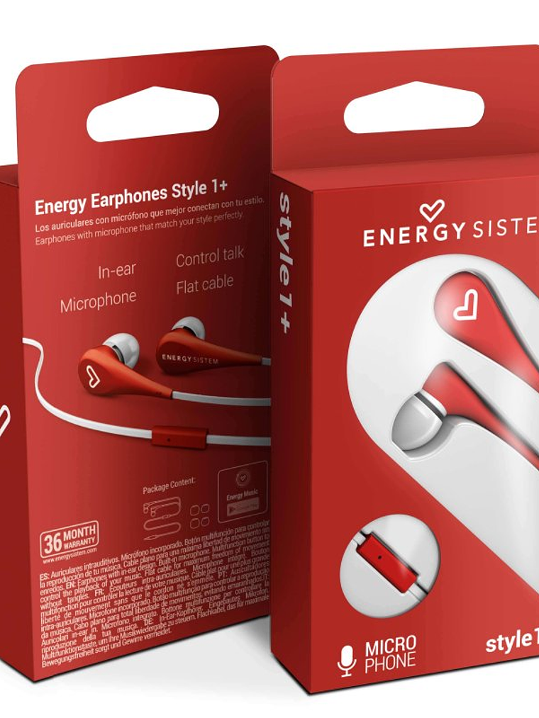 Energy Sistem Auricular Intrauditivo Style 1 Rojo 4