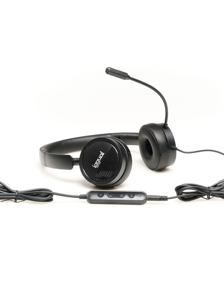 iggual Auriculares con micro Dual Tech USB/3,5 mm 3