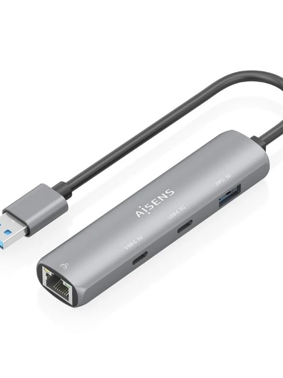 Aisens USB-A 3.0 Dock a RJ45 Hub 2xUSB-C 1xUSB-A 1