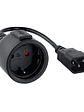 Nanocable Cable Adaptador C14/M a CEE7/H, 25cm - Miniatura 1