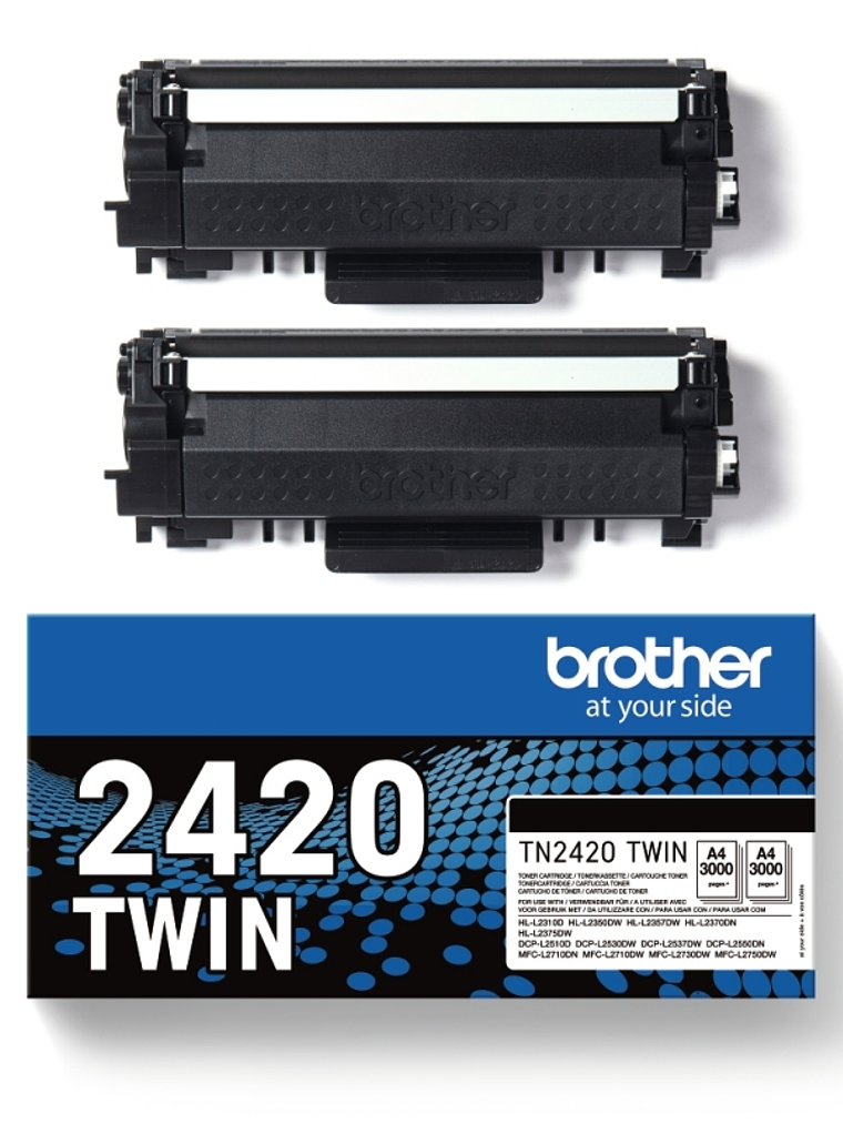 Brother Tóner TN2420TWIN Negro Pack 2 uds 1