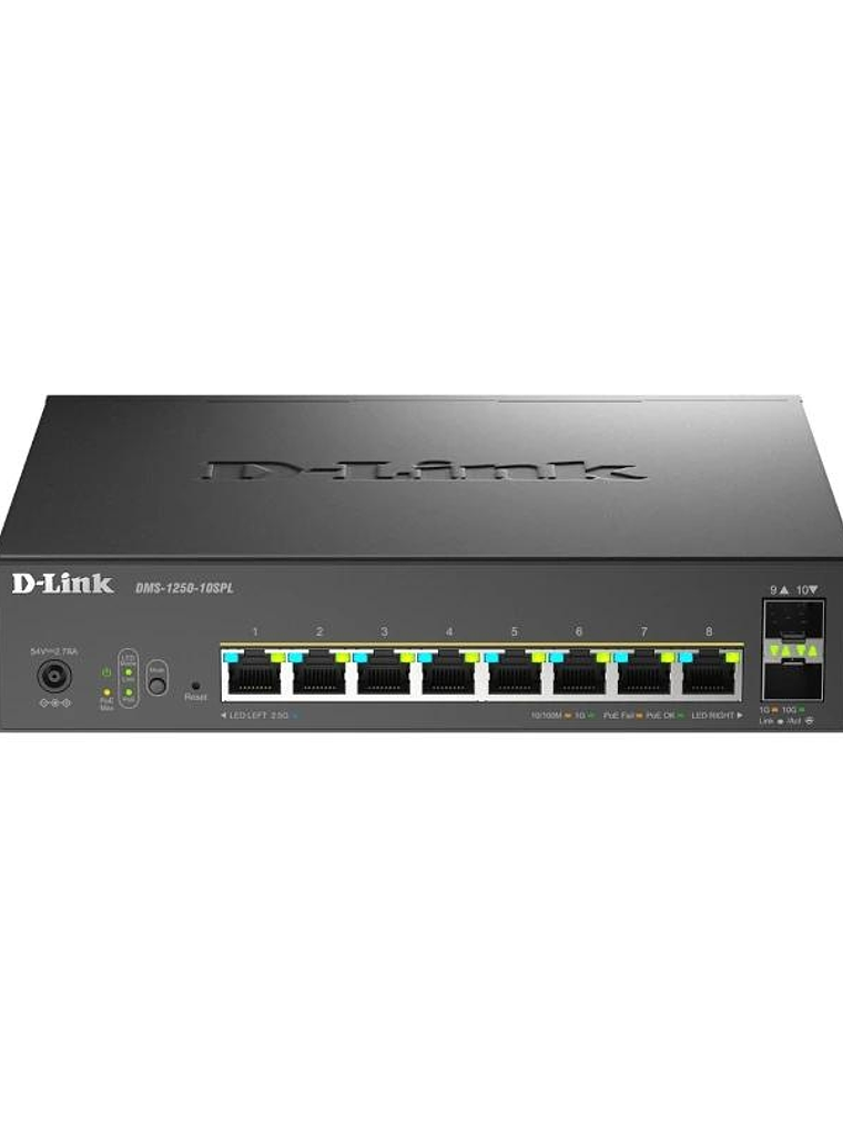 D-Link DMS-1250-10SPL/E Switch 8xMG PoE 2xSFP+ L2 1