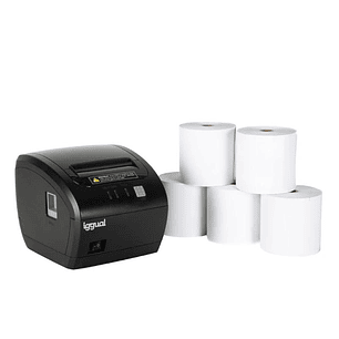 Kit impresora térmica tickets TP7001 + 5 rollos 80