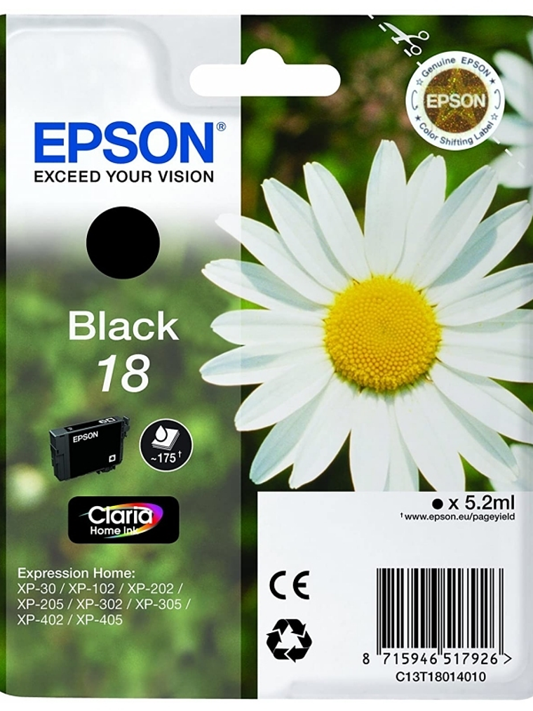 Epson Cartucho T1801 Negro 1