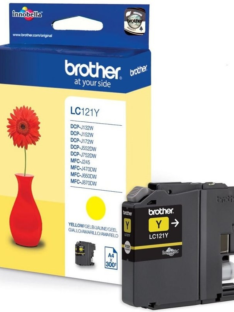 Brother Cartucho LC121YBP Amarillo Blister 1
