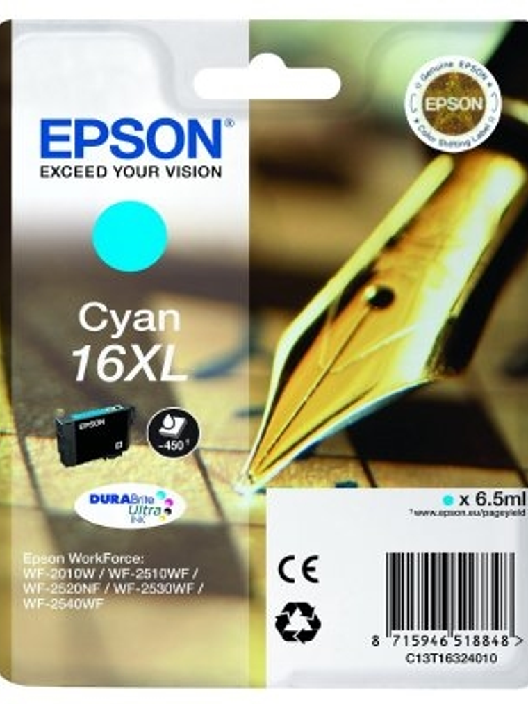 Epson Cartucho T1632XL Cyan 1