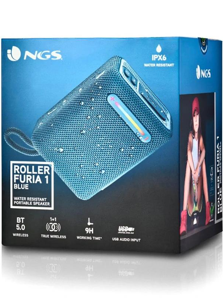 NGS Altavoz Rollerfuria1 BT RGB IPX6 Azul 15W 3