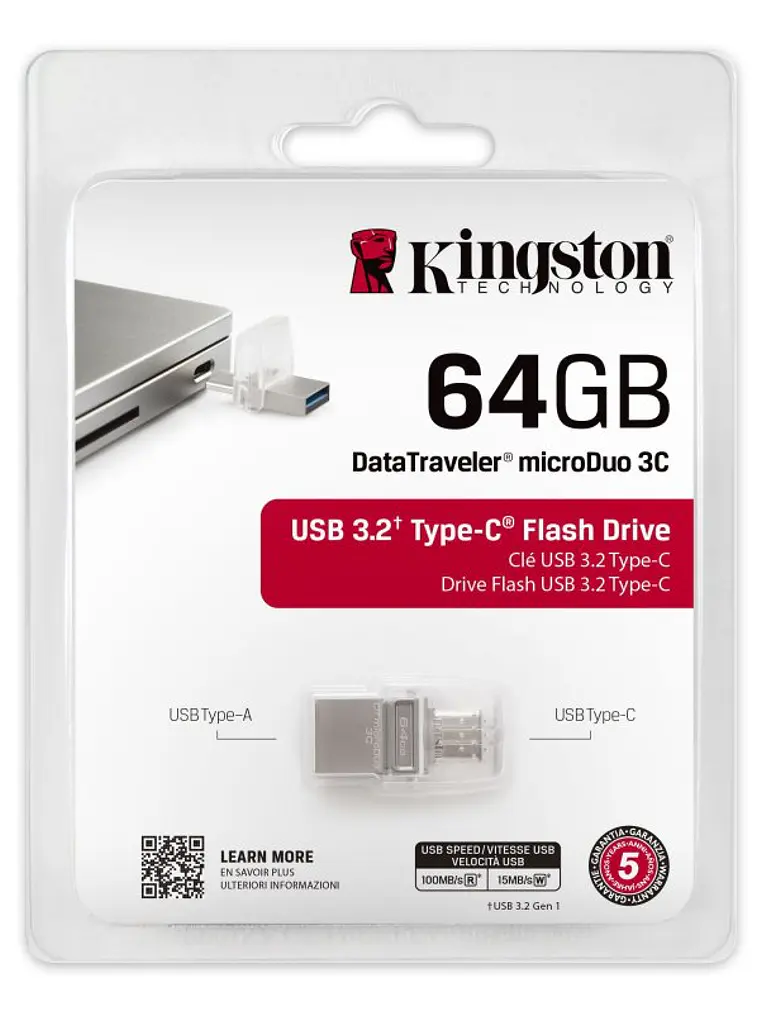 Kingston DataTraveler MicroDuo 3C 64GB USB3.2 4