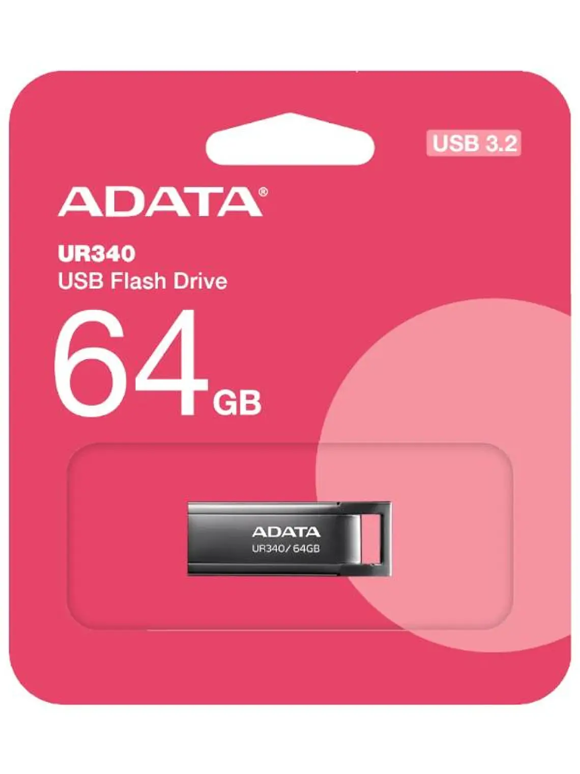 ADATA Lapiz USB UR340 64GB USB 3.2 Metal Black 4