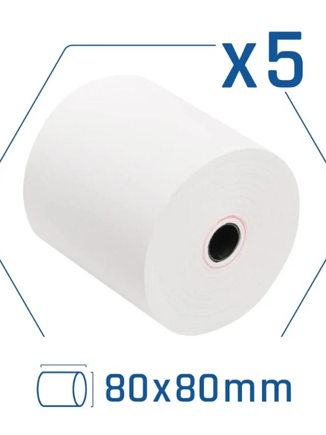 iggual Pack 5 rollos papel térmico sin BPA 80X80mm 1